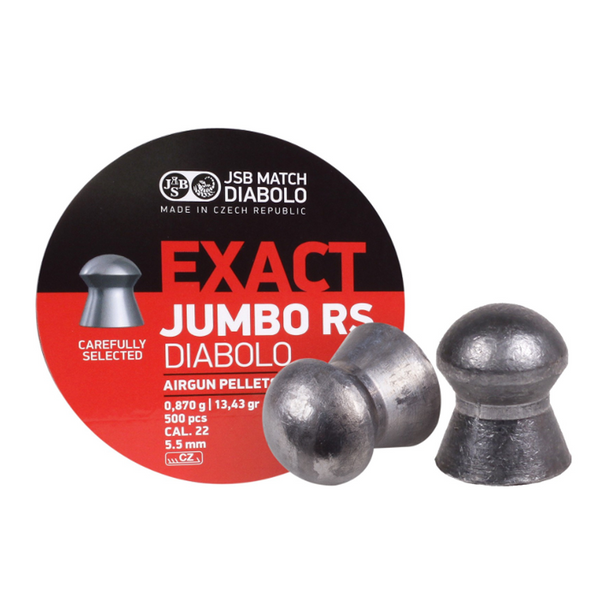JSB Diabolo Exact Jumbo RS .22 Cal, 13.43 gr, Domed-500 cts