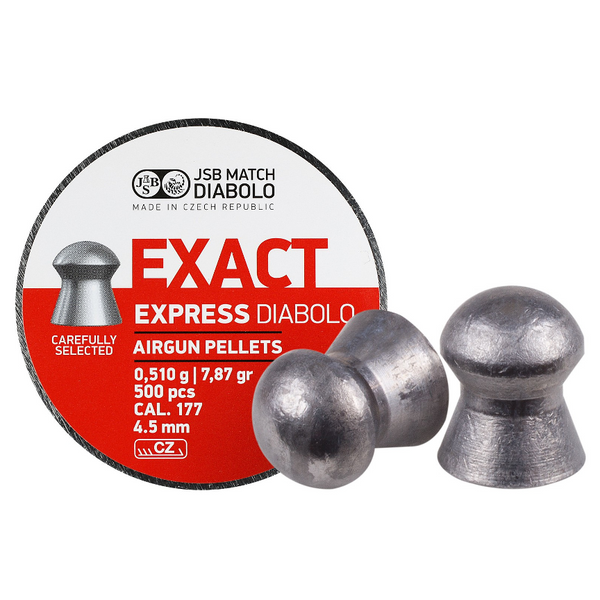 JSB Math Exact Express Diabolo, .177 Cal, 7.87 gr, Domed, 500 cts