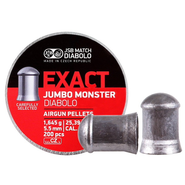JSB Diabolo Exact Jumbo Monster .22 Cal, 25.39 gr - 200 ct